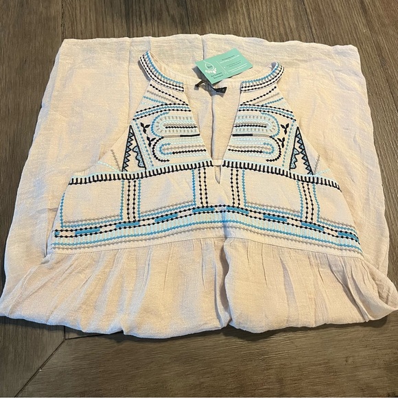 THML Cream and Blue Boho Patterned Halter Dress Sz S NWT - Picture 11 of 12